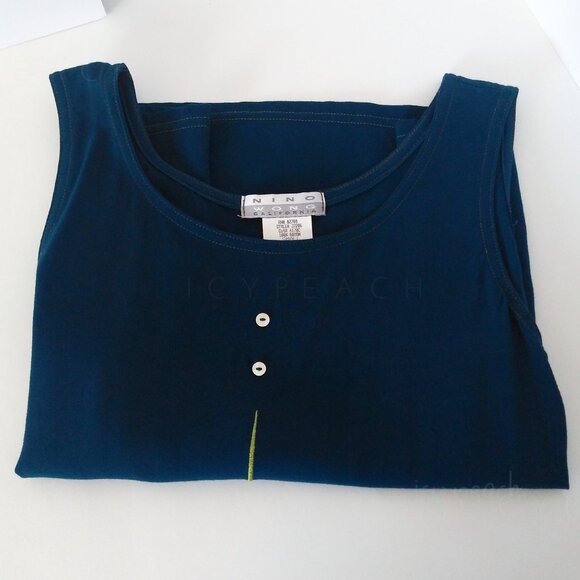 Nino Wong Tank Top Small Vintage Preppy Coastal Grandma Lagenlook Minimalist 90s - Picture 9 of 11